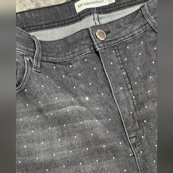 RM Rebecca Minkoff Crystal Studded Black Jeans, Size 18W - Picture 5 of 8